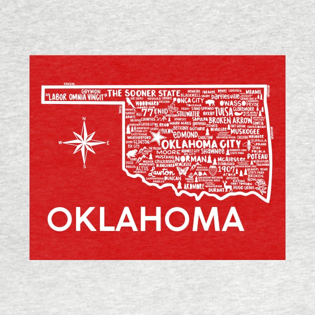 Oklahoma Map by fiberandgloss